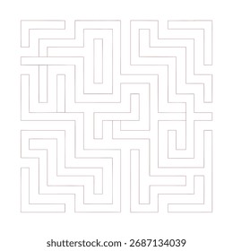 Um padrão abstrato limpo e sem emenda inspirado em labirintos e formas de labirinto, perfeito para design moderno, fundos e layouts decorativos com uma estética geométrica equilibrada.