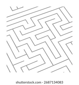 A clean, seamless abstract pattern inspired by maze and labyrinth forms, perfect for modern design, backgrounds, and decorative layouts with a balanced geometric aesthetic.