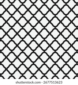 Un patrón geométrico blanco y negro sin fisuras limpio con un diseño de azulejo abstracto audaz. Perfecto para textiles, Fondos de pantalla, papel de embalaje, embalaje, fondos digitales