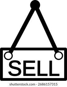 Ícone de venda limpa em estilo de esboço, adequado para negócios, mercado e design de negociação