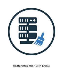 Clean, server, storage icon. Simple vector illustration.