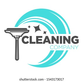 Clean service, window cleaning tool, housekeeping and household chore, isolated icon vector. Glass washing and polishing or wiping, emblem or logo. Housework, soap foam and detergent, sanitation