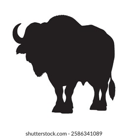 Clean and Sharp Buffalo Silhouette for Digital Designers - Buffalo Vector - Buffalo Illustration
