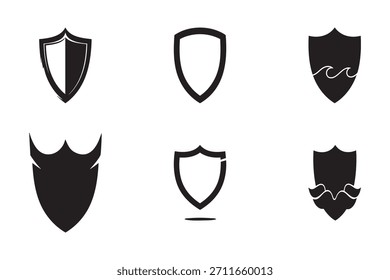 Saubere Schild Silhouette Vektor Logo Stil Illustration geeignet für Branding Badges Embleme Sicherheit Symbole minimale Layouts Grafik-Vorlagen und moderne Design-Anwendungen