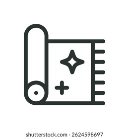 Clean shining carpet line icon, carpet cleaning vector symbol with editable stroke