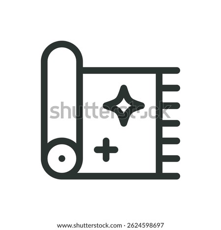 Clean shining carpet line icon, carpet cleaning vector symbol with editable stroke
