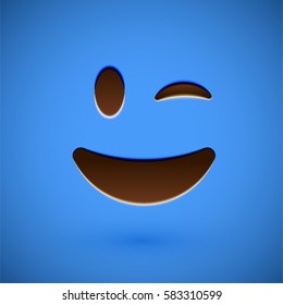 Clean and shiny smiley emoticon, vector illustration