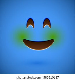 Clean and shiny smiley emoticon, vector illustration
