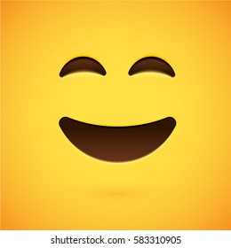 Clean and shiny smiley emoticon, vector illustration