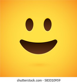 Clean and shiny smiley emoticon, vector illustration