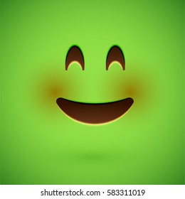 Clean and shiny smiley emoticon, vector illustration
