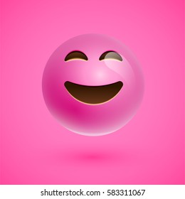 Clean and shiny smiley emoticon, vector illustration