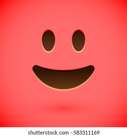Clean and shiny smiley emoticon, vector illustration