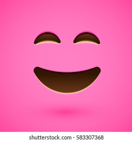 Clean and shiny smiley face emoticon, vector illustration