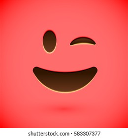 Clean and shiny smiley face emoticon, vector illustration