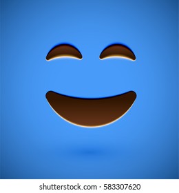 Clean and shiny smiley face emoticon, vector illustration