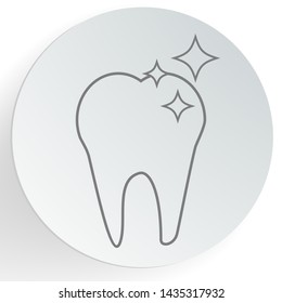 Clean shiny tooth icon. Dental care concept. Vector illustration