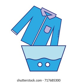 clean shirt soaking in pail with water