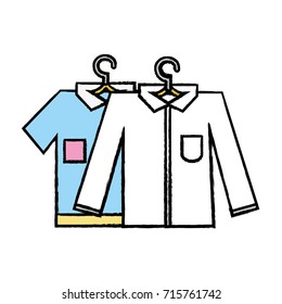 clean shirts design with clothes hanging