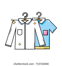 clean shirts design with clothes hanging