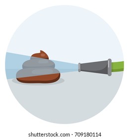 clean shit flat design icon