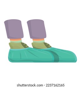 Clean shoe cover icon cartoon vector. Medical protection. Wear protective