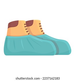 Clean shoe cover icon cartoon vector. Medical protection. Wear protective