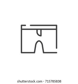 Clean shorts line icon, outline vector sign, linear style pictogram isolated on white. Symbol, logo illustration. Editable stroke