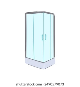 clean shower cabin cartoon. room water, interior cubicle, wet head clean shower cabin sign. isolated symbol vector illustration