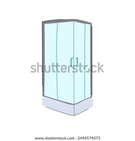 clean shower cabin cartoon. room water, interior cubicle, wet head clean shower cabin sign. isolated symbol vector illustration