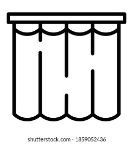 Clean shower curtain icon. Outline clean shower curtain vector icon for web design isolated on white background