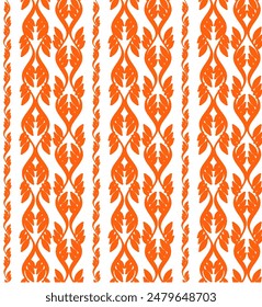 Clean shrubby vines art vector. Vertical pattern of shrubby vines for fabric, cloths and textile Industry.