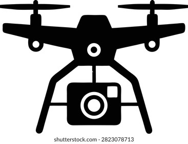 clean silhouette drone camera icon