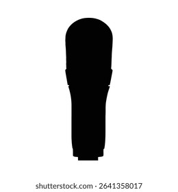 Clean silhouette of a microphone, ideal for audio, podcast, singing, and broadcasting designs.