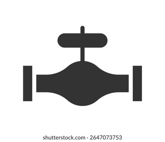 Silueta limpia de una válvula de tubo, ideal para la ilustración técnica. Representa los conceptos de control, flujo, plomería o ingeniería. Utilícelo para diagramas, iconos o infografías.