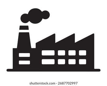 A clean silhouette representing smart factory automation with industry technology elements. This distinctive silhouette style conveys innovation and efficiency.