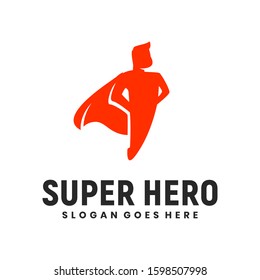 Clean Silhouette Super Hero Logo Template