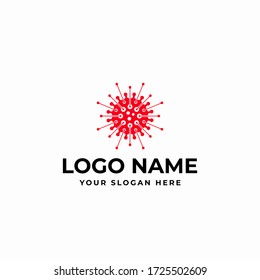 Clean simple abstract modern professional covid-19 corona virus logo design vector template. Covid 19 icon design for business or corporate identity.