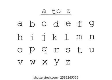 Clean and Simple Alphabet Letters a to z.