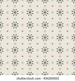 Clean Simple Black Floral Graphic Seamless Pattern On White Background Vector Illustration