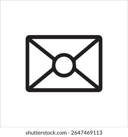 Un icono de arte de línea negra limpio y simple de un sobre, perfecto para representar correo electrónico, mensajes, formularios de contacto o comunicación en interfaces y Diseños web digitales.