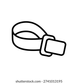 Clean and simple black line art paperclip icon, perfect for office, stationery, or organizational design projects with a professional and modern aesthetic.