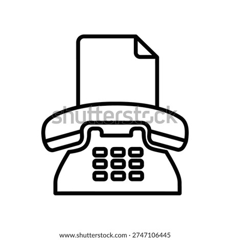Clean and simple black line art of a classic rotary telephone, perfect for communication, retro, and business design projects.