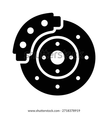 A clean, simple black line icon of a car brake disc and caliper.