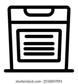 Saubere und einfache schwarze Linie Vektorsymbol eines Dokuments gescannt