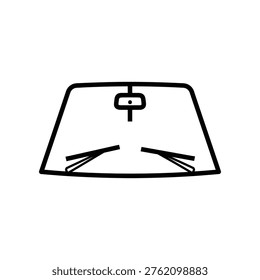 Clean and simple black and white illustration of a car windshield sun shade, ideal for automotive graphics, travel guides, heat protection tips, and summer vehicle care content.