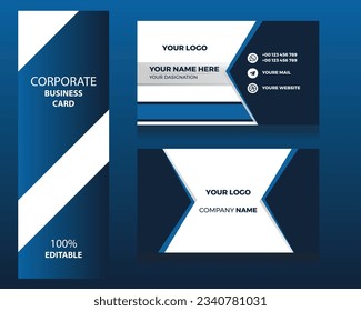 clean simple blue business card