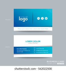 Clean And Simple Blue Business Card Namecard Design