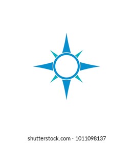 Clean simple blue compass vector