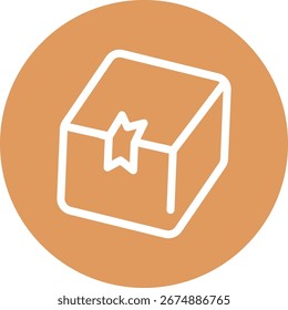 Un icono de caja marrón limpio y simple
